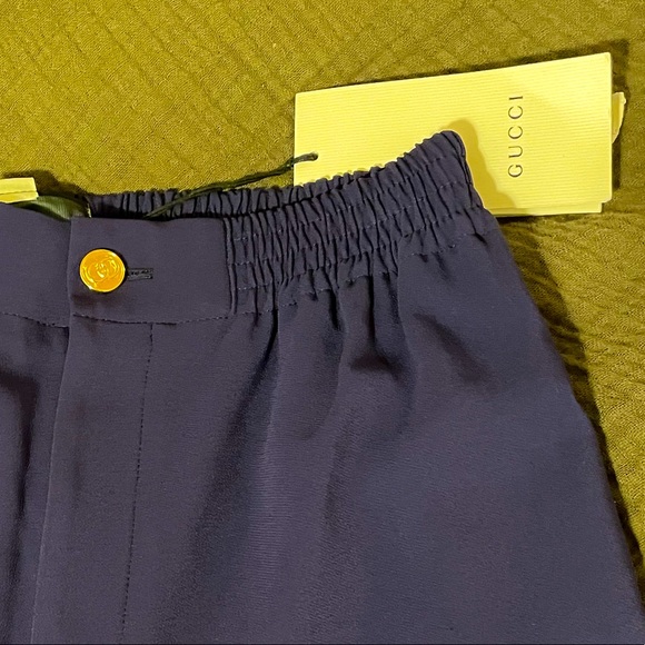 Gucci Harem Trouser - Navy with Interlocking GG Button - Picture 4 of 11